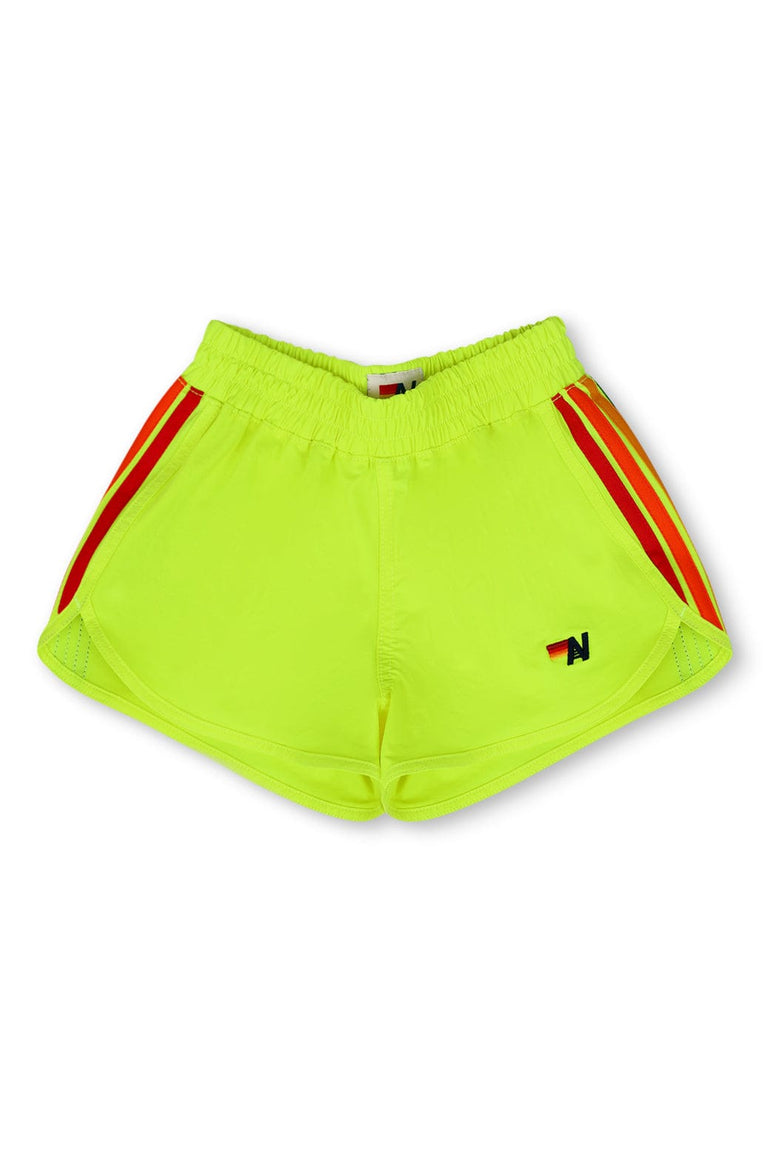 KIDS 5 STRIPE FLEX JOGGER SHORT - NEON YELLOW