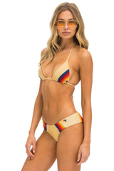 5 STRIPE TRIANGLE BIKINI TOP - GOLD Swim Aviator Nation