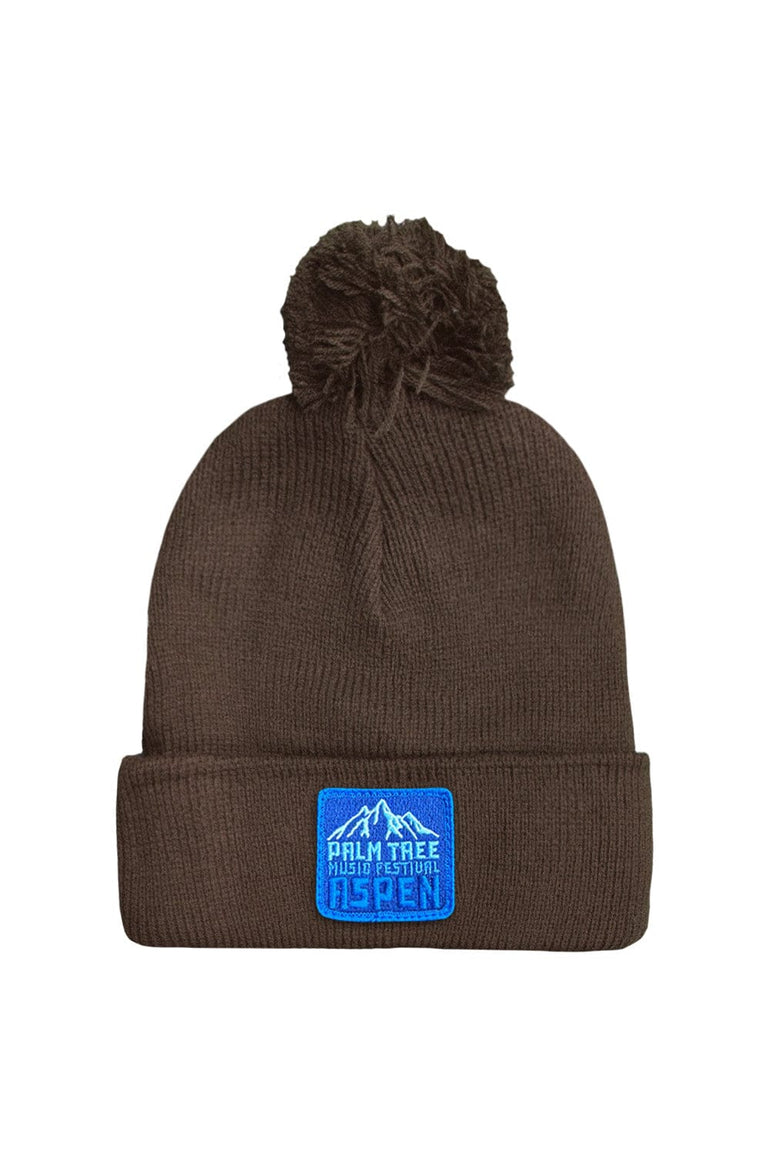 PALM TREE FESTIVAL ASPEN 2025 POM POM BEANIE - BROWN