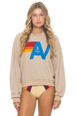 LOGO RELAXED CREW SWEATSHIRT - SAND