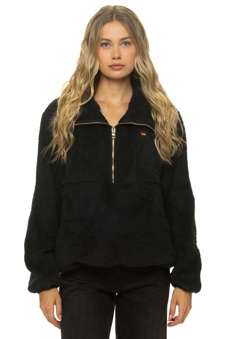 TEDDY APRES HALF ZIP JACKET - BLACK