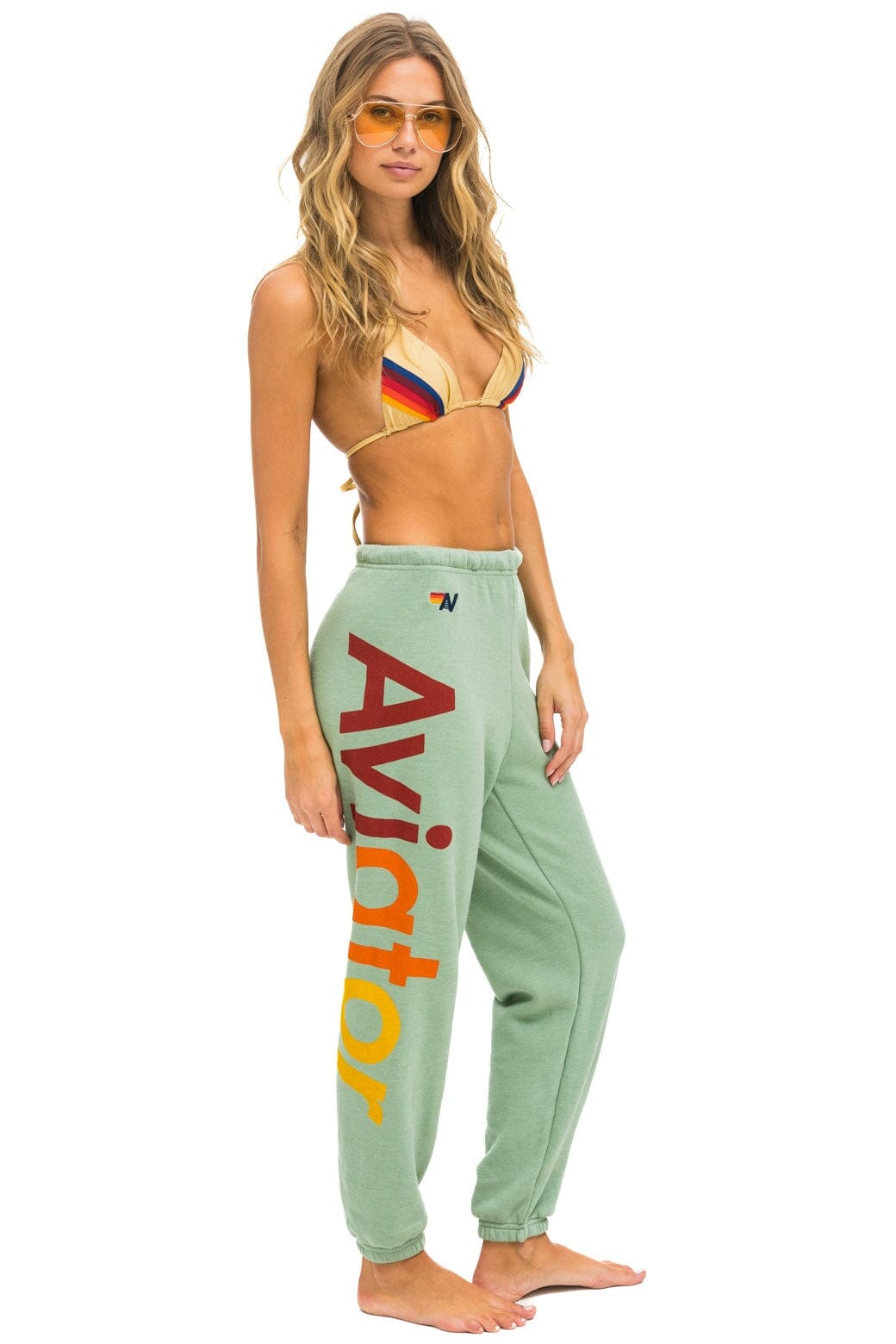 AVIATOR NATION 2 SWEATPANTS - SAGE Women's Sweatpants Aviator Nation