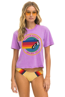 AVIATOR NATION MALIBU BOYFRIEND TEE - NEON PURPLE Boyfriend Tee Aviator Nation