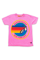 AVIATOR NATION NEW YORK CITY KIDS TEE - NEON PINK Kid's Tee Aviator Nation