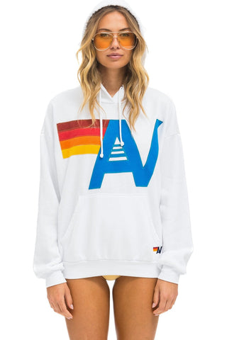 LOGO STITCH PULLOVER RELAXED HOODIE - WHITE Hoodie Aviator Nation