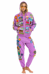 VINTAGE PATCH ZIP HOODIE RELAXED - NEON PURPLE Hoodie Aviator Nation