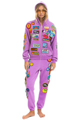 VINTAGE PATCH ZIP HOODIE RELAXED - NEON PURPLE Hoodie Aviator Nation