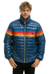 4 STRIPE TRAVELER JACKET - GLOSSY DEEP BLUE Men's Outerwear Aviator Nation