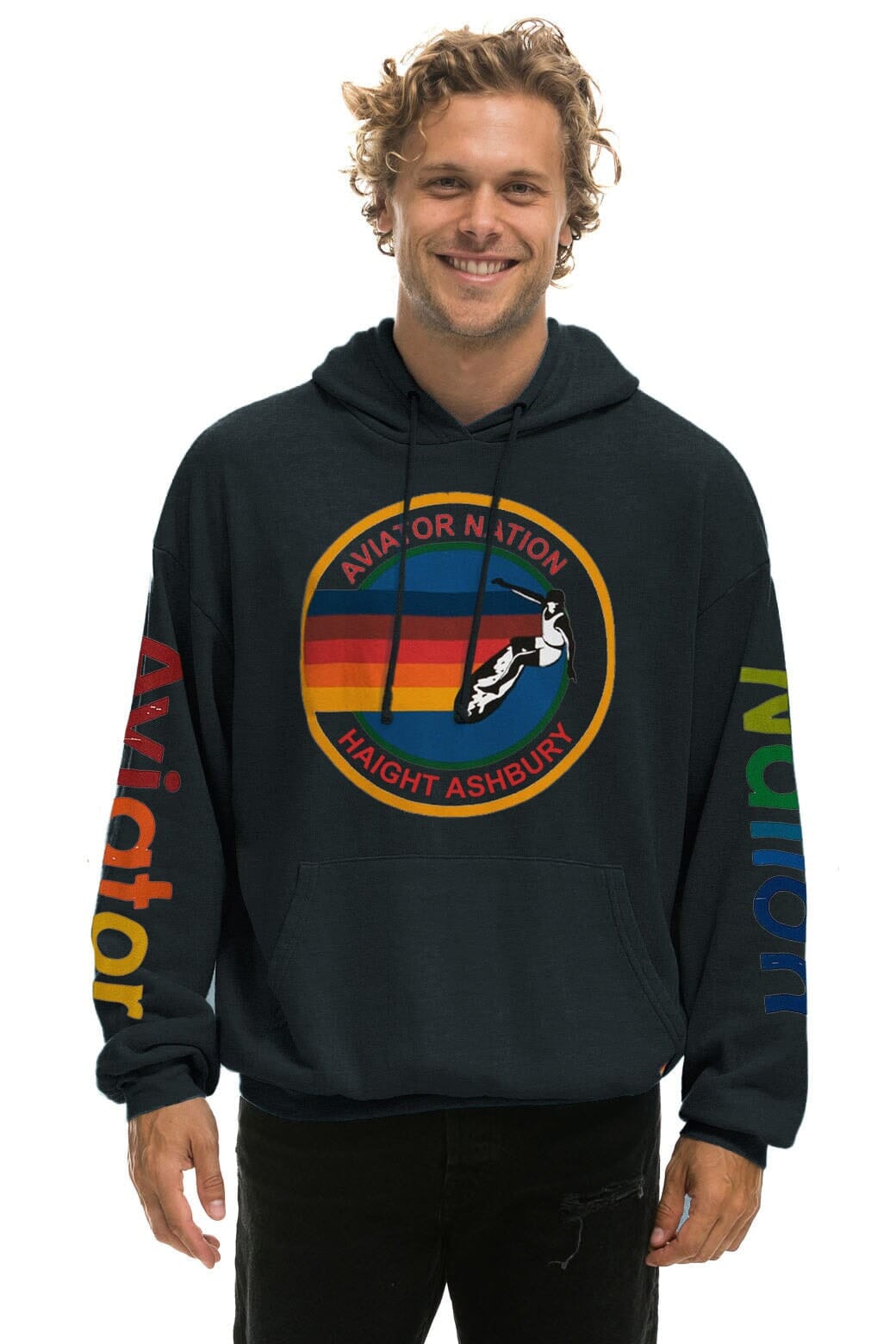AVIATOR NATION HAIGHT ASHBURY RELAXED PULLOVER HOODIE - CHAROCAL Hoodie Aviator Nation