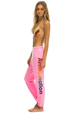 AVIATOR NATION HAIGHT ASHBURY SWEATPANTS - NEON PINK Women's Sweatpants Aviator Nation