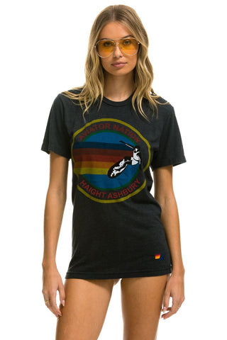AVIATOR NATION HAIGHT ASHBURY TEE - CHARCOAL Tees Aviator Nation