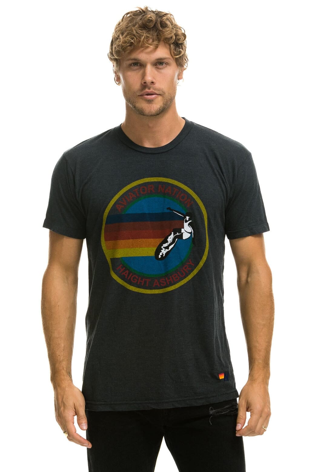 AVIATOR NATION HAIGHT ASHBURY TEE - CHARCOAL Tees Aviator Nation