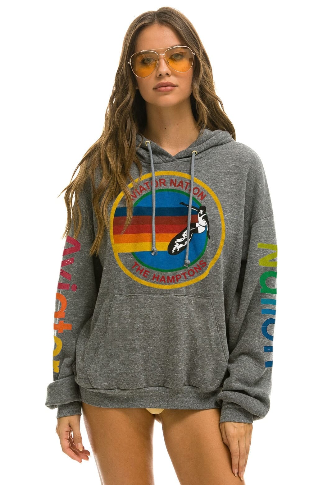 AVIATOR NATION HAMPTONS RELAXED PULLOVER HOODIE - HEATHER GREY Hoodie Aviator Nation