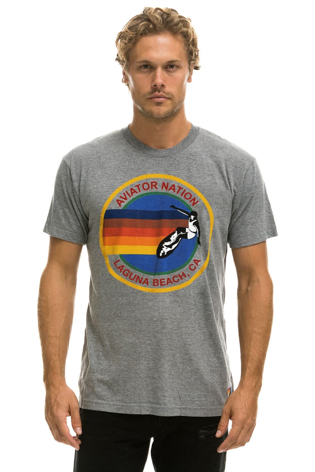 AVIATOR NATION LAGUNA BEACH TEE - HEATHER GREY Tees Aviator Nation