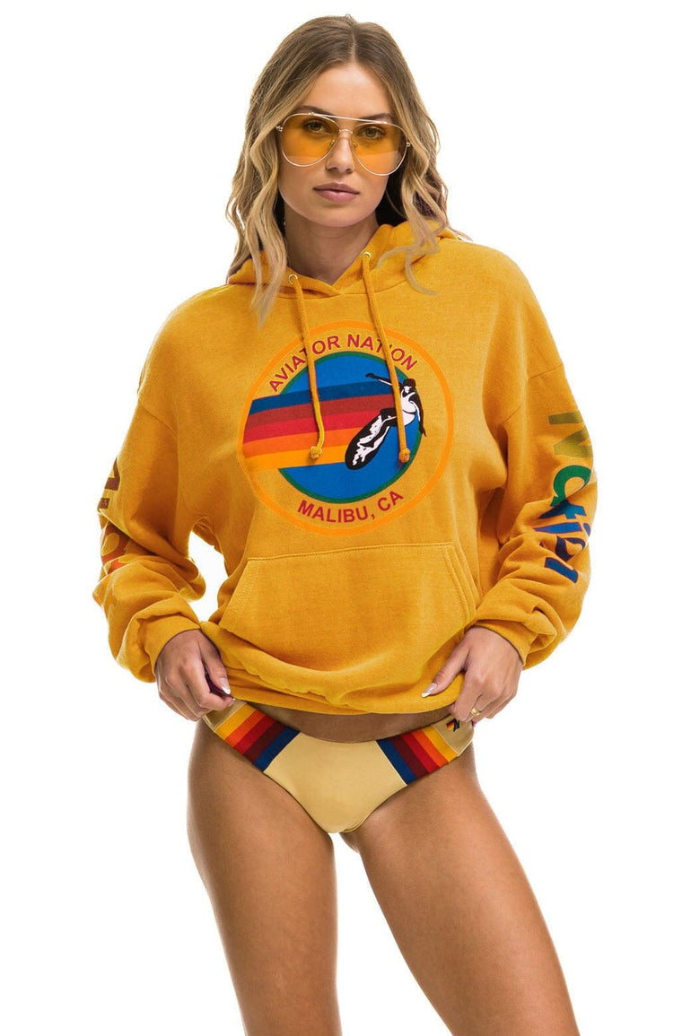 AVIATOR NATION MALIBU RELAXED PULLOVER HOODIE - GOLD Hoodie Aviator Nation