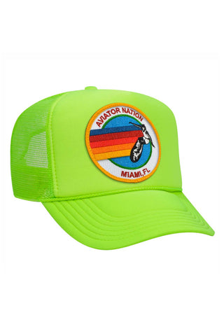 AVIATOR NATION MIAMI TRUCKER HAT HATS Aviator Nation OS NEON GREEN