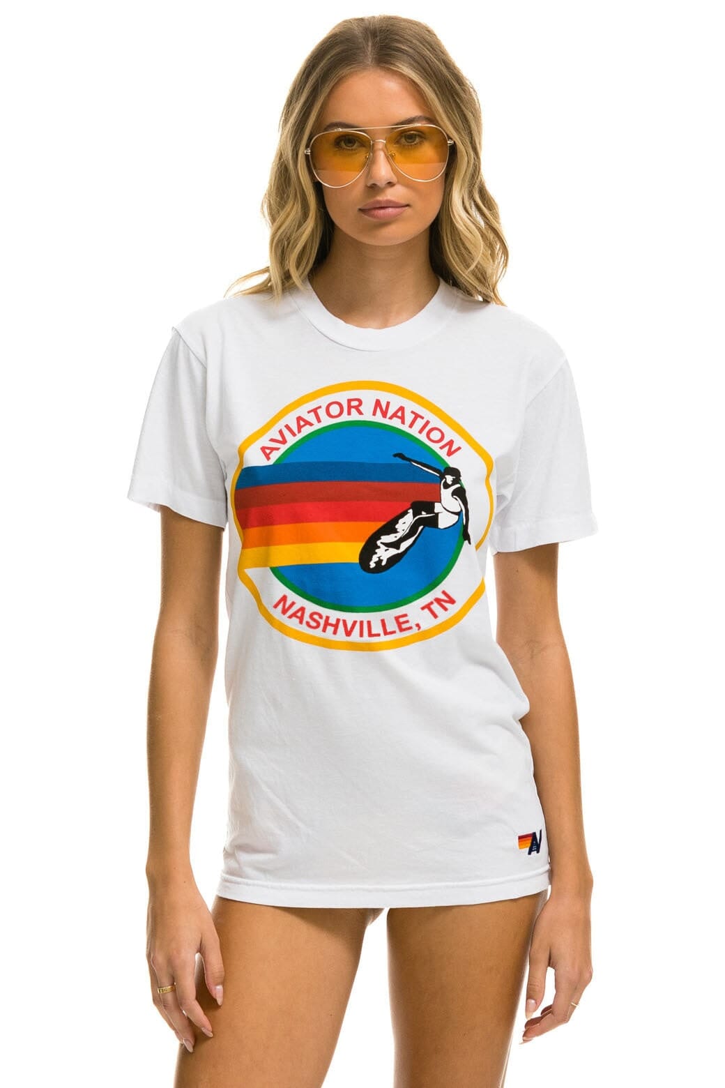 AVIATOR NATION NASHVILLE TEE - WHITE SALE Aviator Nation