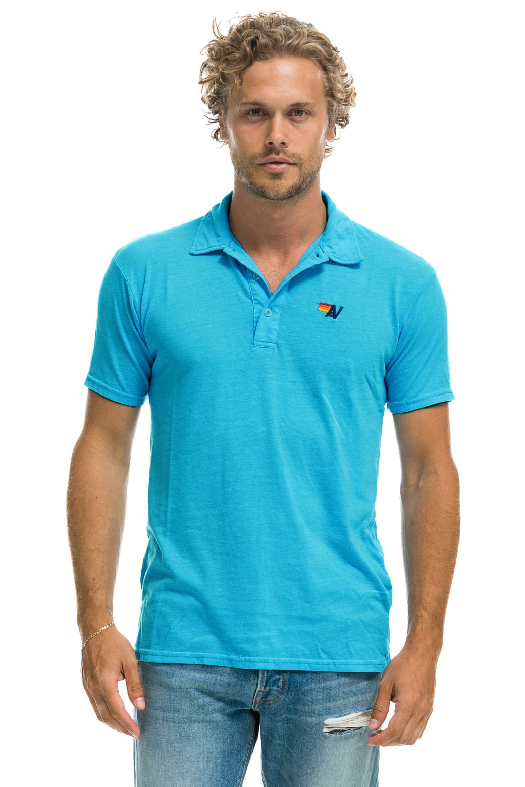 AVIATOR NATION POLO - NEON BLUE Tees Aviator Nation