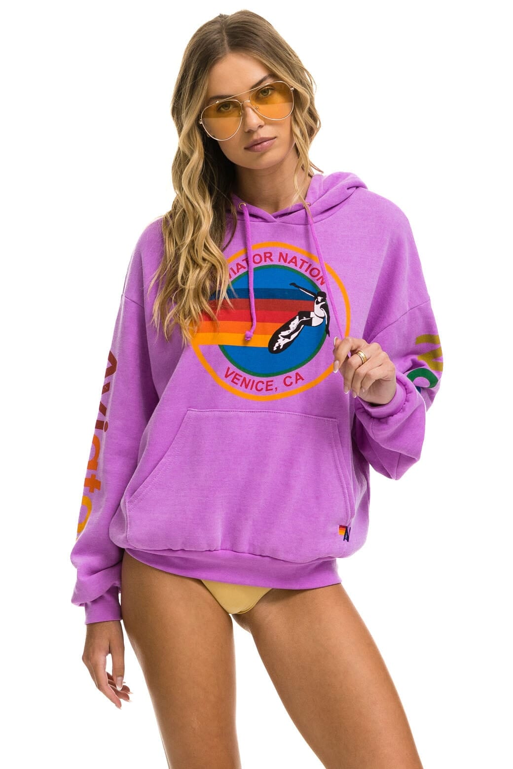 AVIATOR NATION RELAXED PULLOVER HOODIE - NEON PURPLE Hoodie Aviator Nation