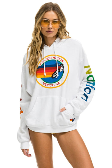 AVIATOR NATION RELAXED PULLOVER HOODIE - WHITE Hoodie Aviator Nation