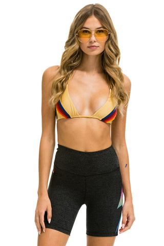 BOLT FADE 6IN HI-RISE BIKER SHORT - CHARCOAL // RAINBOW PINK LDWSALE Aviator Nation