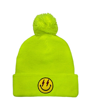 BOLT SMILEY POM POM RIB BEANIE Beanie Aviator Nation RYL