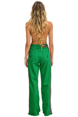 BOLT STRIPE HI RISE WIDE-LEG GYPSY JEAN - KELLY GREEN Women's Jeans Aviator Nation
