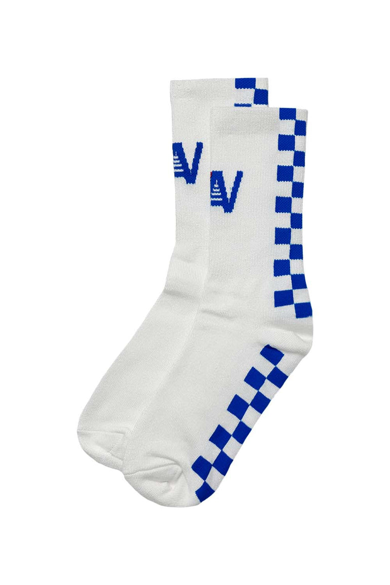 CHECKERED SOCK - WHITE // OCEAN SOCKS Aviator Nation