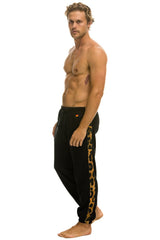 CHEETAH STRIPE MEN'S SWEATPANTS - BLACK // CHEETAH Men's Sweatpants Aviator Nation