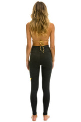 FULL LENGTH HI-RISE BOLT LEGGINGS - CHARCOAL // GOLD Leggings Aviator Nation