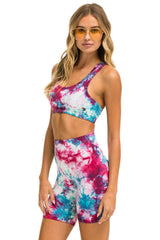 HAND DYED SPORTS BRA - TIE DYE TURQUOISE Sports Bra Aviator Nation