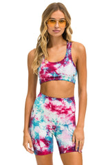 HAND DYED SPORTS BRA - TIE DYE TURQUOISE Sports Bra Aviator Nation