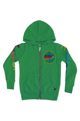 KID'S AVIATOR NATION ZIP HOODIE - KELLY GREEN Kid's Hoodies Aviator Nation