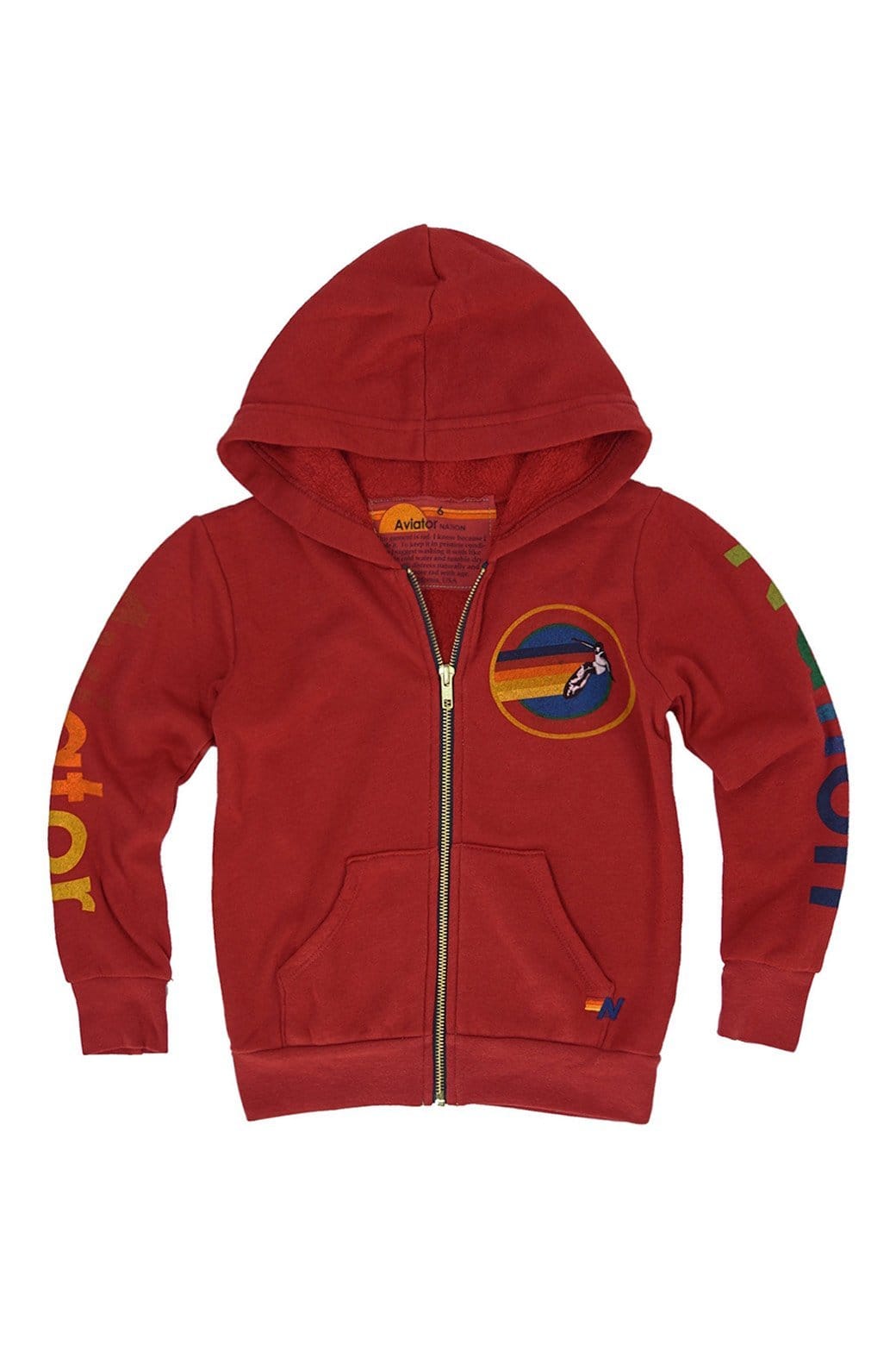 KID'S AVIATOR NATION ZIP HOODIE - RED Kid's Hoodies Aviator Nation