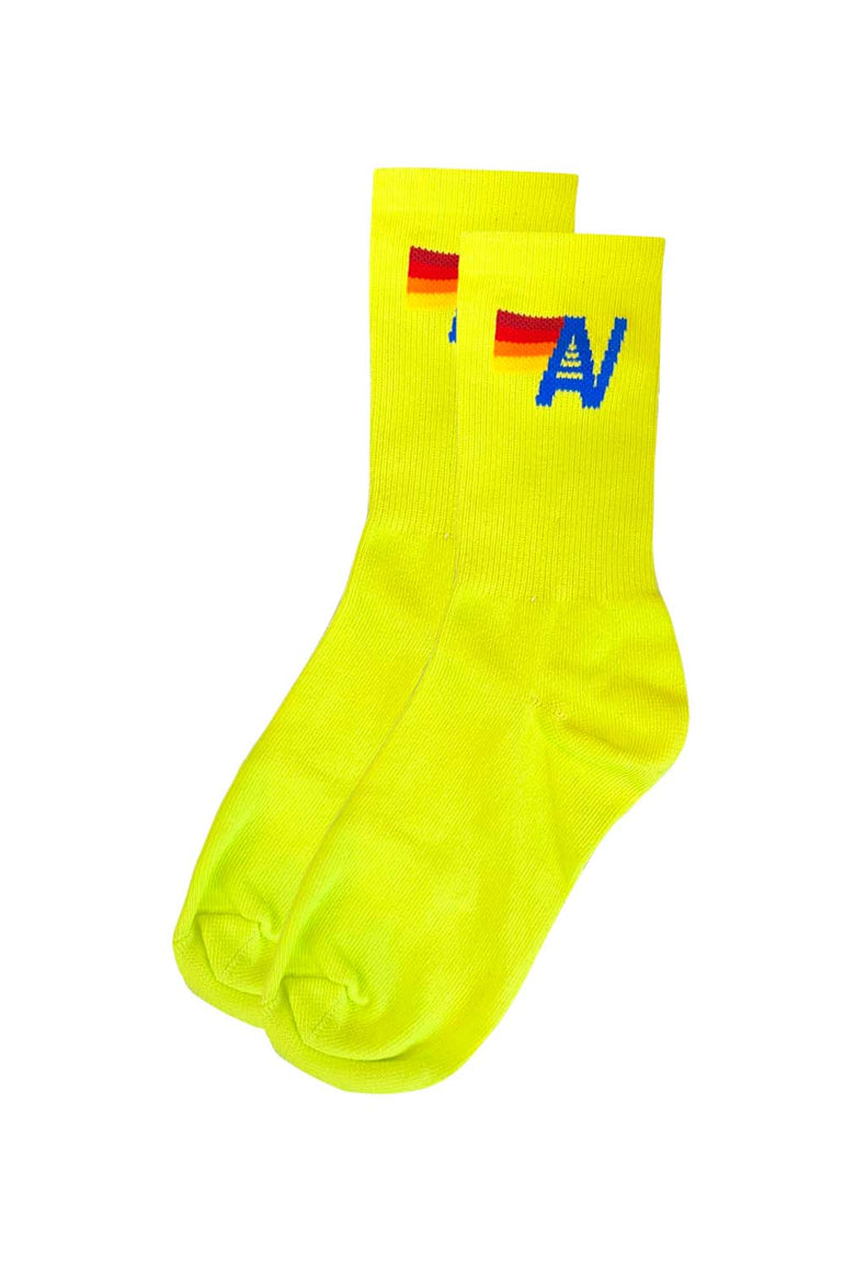 LOGO SOCK - NEON YELLOW Socks Aviator Nation S/M