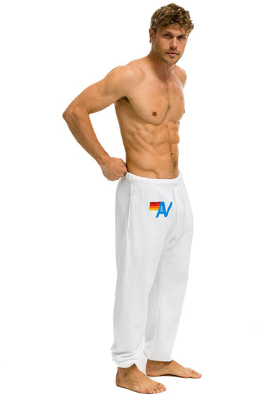 LOGO SWEATPANTS - WHITE Men's Sweatpants Aviator Nation