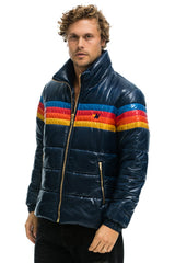 MEN'S 4 STRIPE LUXE TRAVELER JACKET - GLOSSY DEEP BLUE Jacket Aviator Nation