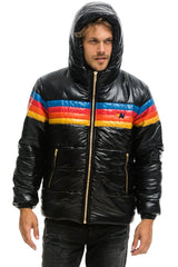 MEN'S 4 STRIPE LUXE TREKKER JACKET - GLOSSY BLACK Jacket Aviator Nation