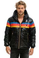 MEN'S 4 STRIPE LUXE TREKKER JACKET - GLOSSY BLACK Jacket Aviator Nation