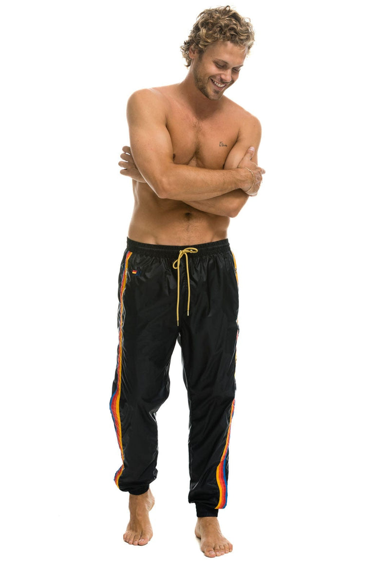 MEN'S 4 STRIPE WIND PANT - BLACK Outerwear Aviator Nation