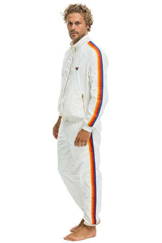 MEN'S 4 STRIPE WINDBREAKER - WHITE Men's Windbreaker Aviator Nation