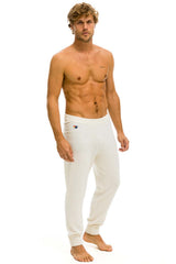 MEN'S BOLT CASHMERE LIGHT SWEATER PANT - VINTAGE WHITE // BLACK BOLT Men's Sweatpants Aviator Nation
