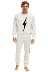 MEN'S BOLT CASHMERE LIGHT SWEATER PANT - VINTAGE WHITE // BLACK BOLT Men's Sweatpants Aviator Nation