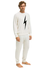 MEN'S BOLT CASHMERE LIGHT SWEATER PANT - VINTAGE WHITE // BLACK BOLT Men's Sweatpants Aviator Nation