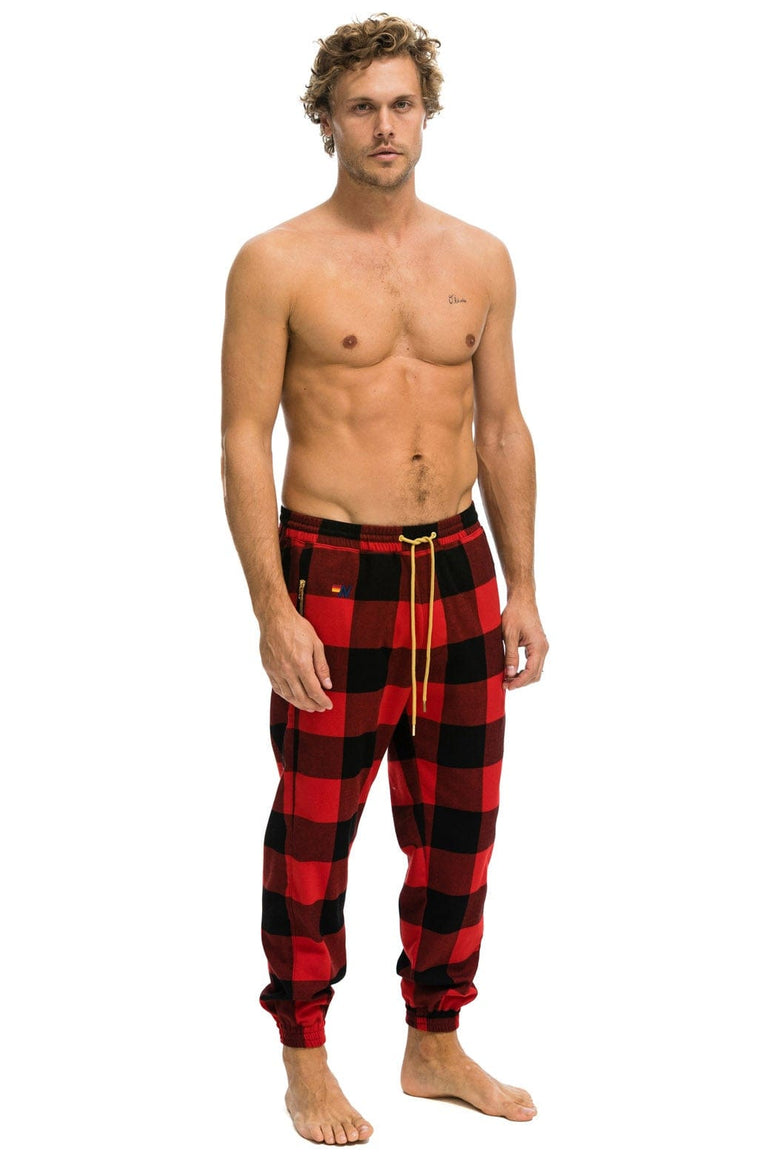 MEN'S PLAID LODGE PANT - BUFFALO PLAID Mens Sweatpants Aviator Nation
