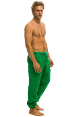 MEN'S QUILTED SWEATPANTS - KELLY GREEN Mens Sweatpants Aviator Nation