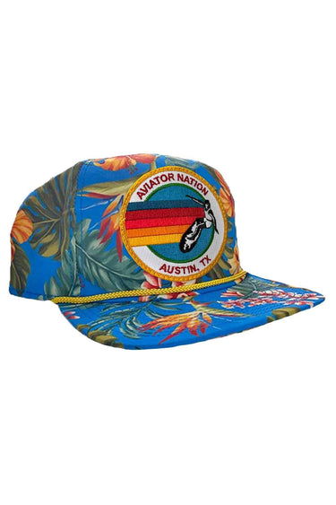 SIGNATURE ATX - VINTAGE SAFARI TWILL LOW RISE TRUCKER HATS Aviator Nation VINTAGE BLUE