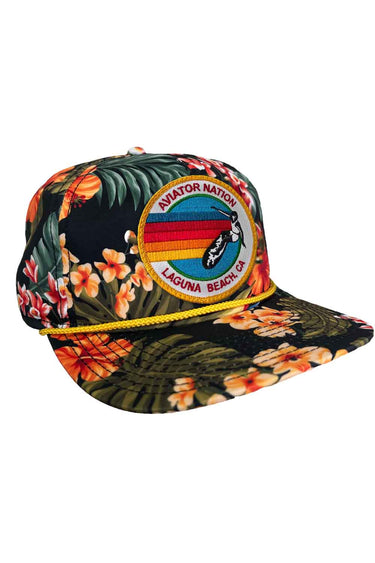 SIGNATURE LB - VINTAGE SAFARI TWILL LOW RISE TRUCKER HATS Aviator Nation BLACK
