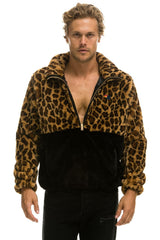 TEDDY UNISEX HALF ZIP COLOR BLOCK JACKET - CHEETAH Unisex Outerwear Aviator Nation