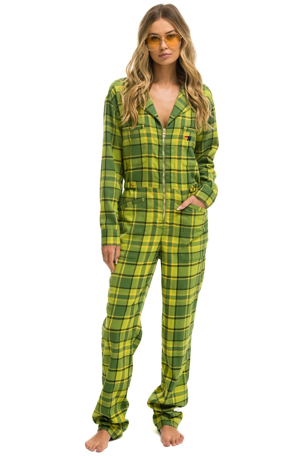 UNISEX PLAID FLIGHT SUIT - AVOCADO PLAID Flight Suit Aviator Nation